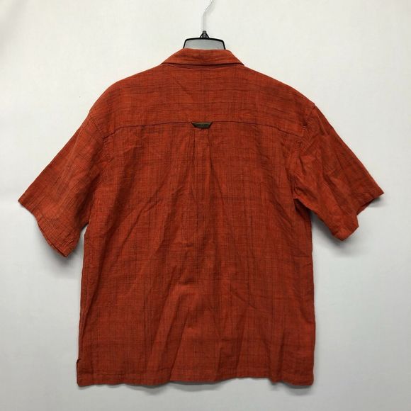 Flyshacker Men Short Sleeve Button Shirt Top Size Large Orange M098 -2 - Picture 9 of 10